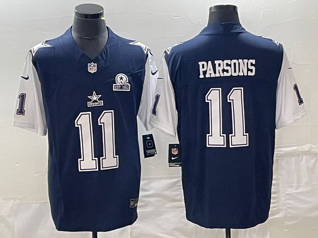 Men's Dallas Cowboys #11 Micah Parsons Navy 2023 F.U.S.E. With 1960 Patch Vapor Limited Stitched Football Jersey